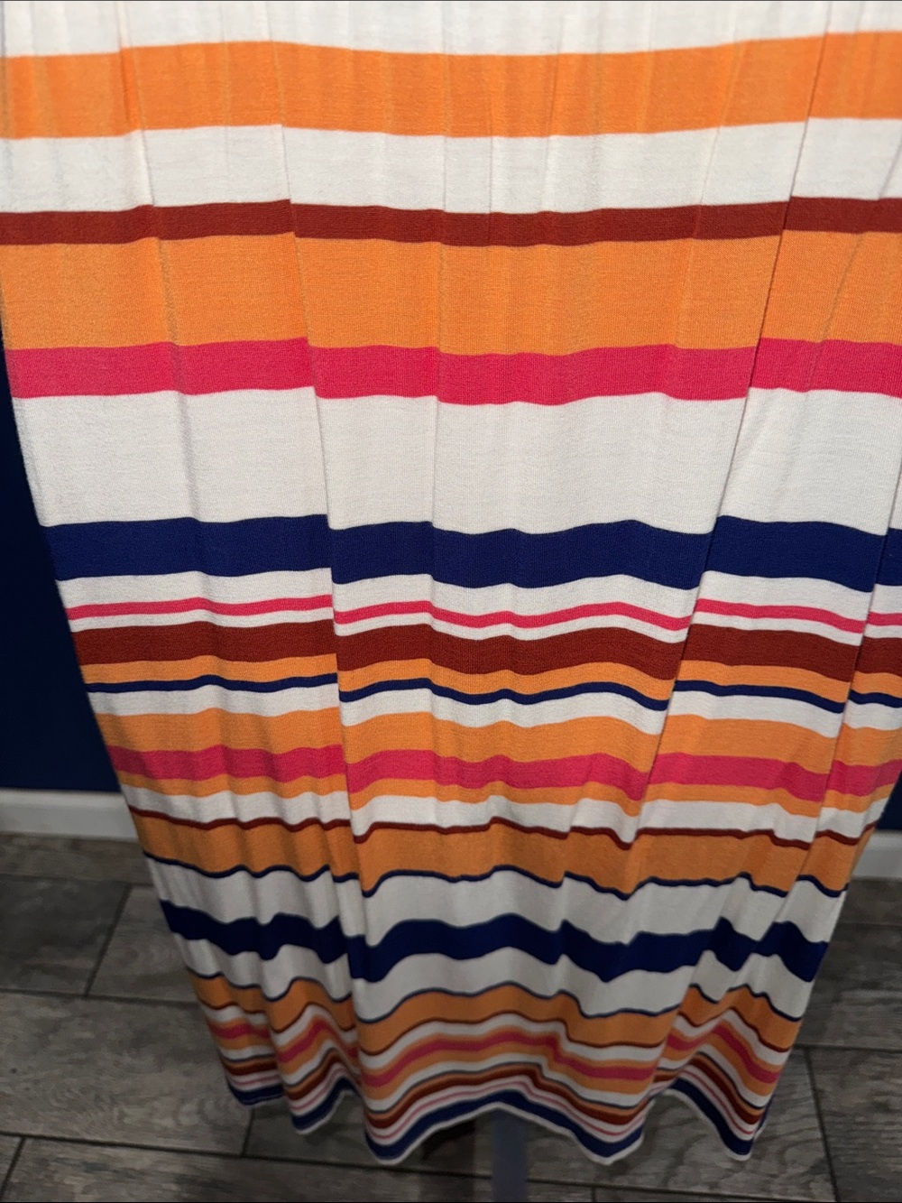 Merona- Orange & Navy Striped Sleeveless Dress Size Small - Picture 14 of 15